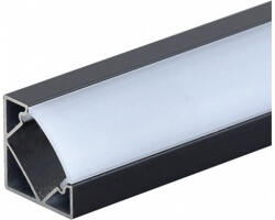 Optonica fekete alumínium LED szalag profil fehér fedővel, 2m - 5100 (5100)