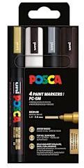 uni Акрилен маркер Posca 5M 4бр BWSG
