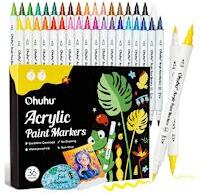 Ohuhu Акрилни маркери двувърхи 36бр Brush & Fine