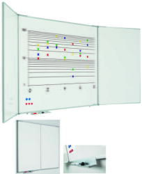 Smit Visual Supplies Tabla alba magnetica cu 5 suprafete, 120 x 200 cm, profil aluminiu RC, SMIT (13016100)