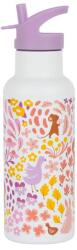 A Little Lovely Company - sticlă de băut din oțel inoxidabil, 500 ml - grădină cu flori (ALLC_DBSXFG93)