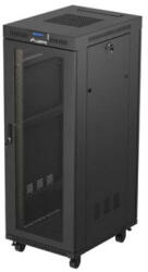 Lanberg FF01-6832-23BL 19" 32U SZÉL: 600mm MÉLY: 800mm MAG: 1676mm lapraszerelt LCD hálós fémajtós fekete álló rack szekrény - pcx