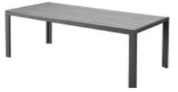  Kerti asztal, Havana 190, fekete, 190 x 90 cm, magasság: 74 cm, artwood lécelt asztallap, alumínium váz (3EXN0047)