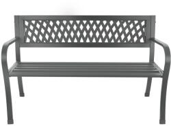 Bauerkraft Kerti pad, Bauerkraft H-048, szürke, 125 x 53 x 77 cm, acél és öntöttvas, háttámlával, időjárásálló, teherbírás: 180 kg (TF4243)