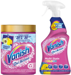 Vanish Oxi Action foltelvátolító csomag: előkezelő spray (500 ml) és folteltávolító por (970 g)