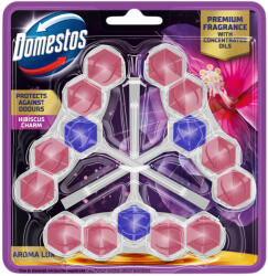Domestos Aroma Lux WC frissítő blokk, Hibiscus Charm, koncentrált illóolajokkal (3x50 g)