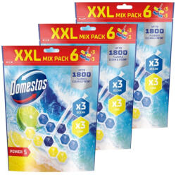 Domestos Power5 WC frissítő blokk mix, Lime / Ocean (3x6x50 g)