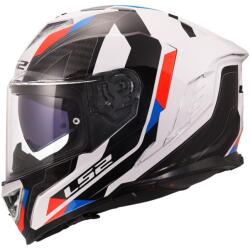 LS2 Cască integrală pentru motocicletă LS2 FF818 Storm III Sports, alb-albastru-roșu lucios (LS168180402-MASTER)