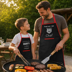  Grill Családi Csomag - Apa és fia kötény szett + 3 db-os grillező szett