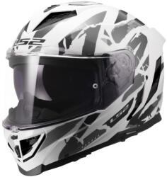 LS2 Cască integrală pentru motocicletă LS2 FF818 Storm III Kaos alb-gri (LS168180702-MASTER)