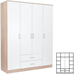 Leziter Miami gardróbszekrény 160x205 cm fehér-sonoma tölgy (LMGSZ160FST)
