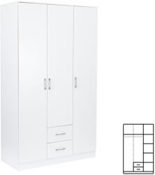 Leziter Miami gardróbszekrény 120x205 cm fehér-fehér (LMGSZ120FF) - fabuland