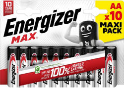 Energizer MAX 1, 5V AA/ceruza alkáli elem 10 db/csomag (LR6MAX-DMP10)