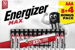 Energizer MAX 1, 5V AAA/mikro alkáli elem 12 db/csomag (LR03MAX-DHP12)