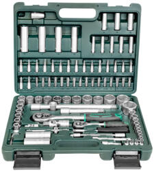 Brüder Mannesmann Mannesmann Set chei tubulare, 94 piese, 1/4 și 1/2, în valiză din plastic (M98410) Trusa unelte