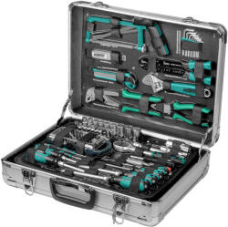 Brüder Mannesmann Mannesmann Set scule în valiză din aluminiu, 124 piese, scule din oțel CrV (M29072) Trusa unelte