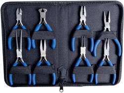 Brüder Mannesmann Mannesmann Set clești de precizie, 8 piese, pentru lucrări electronice, în husă cu fermoar (M10808) Cleste