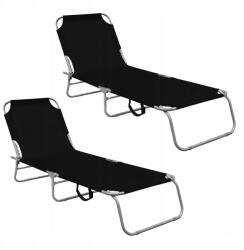 AGA 2x Kerti állítható nyugágy Fekete (2x MR4255-Black)