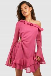 Boohoo FC36112 Boohoo Aszimmetrikus Chiffon Ruha Mini (16) L