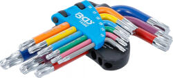 BGS technic Set chei în unghi | multicolore | scurte | profil T (Torx) cu cap sferic T10 - T50 | 9 piese (74466) Cheie torx