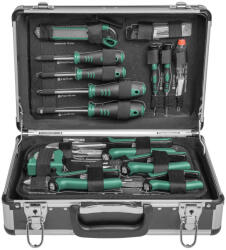 Brüder Mannesmann Mannesmann Set scule în valiză din aluminiu, 90 piese, scule din oțel CV (M29067) Trusa unelte