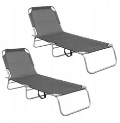 AGA 2x Kerti állítható nyugágy Szürke (2x MR4255-Grey)