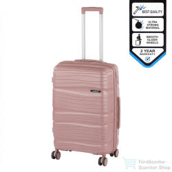 Leziter TraveLux Voyager közepes bőrönd keményfedeles 68x45x25 cm mályvarózsaszín PP200-RG-24 (PP200-RG-24)