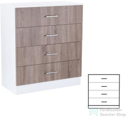 Leziter Miami komód 4 fiókos 80x92 cm yorki tölgy-fehér LMK4FYTF (LMK4FYTF)