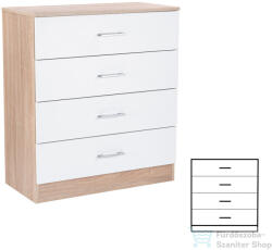 Leziter Miami komód 4 fiókos 80x92 cm fehér-sonoma tölgy LMK4FFST (LMK4FFST)