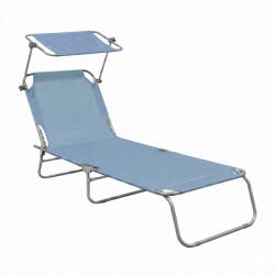 AGA Kerti állítható napozóágy tetővel Világoskék (MR4254-LightBlue)