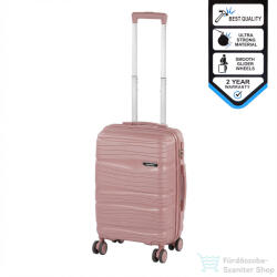 Leziter TraveLux Voyager kabinbőrönd keményfedeles 55x40x20 cm mályvarózsaszín PP200-RG-20 (PP200-RG-20)
