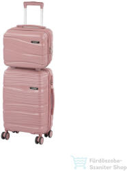 Leziter TraveLux Voyager II gurulós bőrönd szett mályvarózsaszín LTRVBS-II-RG (LTRVBS-II-RG)