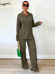 Shein KC64212 Shein Laza Fodros Ing Khaki Színben (16) XL