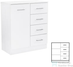 Leziter Miami komód 1ajtós 4 fiókos 80x92 cm fehér-fehér LMK1A4FFF (LMK1A4FFF)