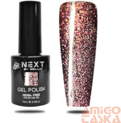  Next By Zellia Gél Lakk 10Ml - Hema / Tpo Free - ZB-112 - Lila Disco Arany Csillámmal (ZB-112)