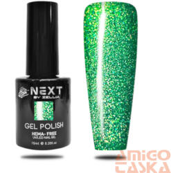  Next By Zellia Gél Lakk 10Ml - Hema / Tpo Free - ZB-119 - Zöld Korall Kék Csillámmal (ZB-119)