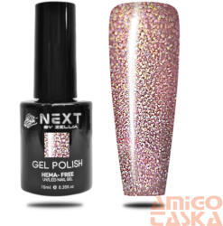  Next By Zellia Gél Lakk 10Ml - Hema / Tpo Free - ZB-107 - Barbie Disco Rózsaszín Arany Csillám (ZB-107)