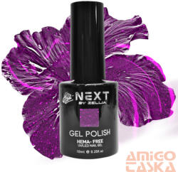  Next By Zellia Gél Lakk 10Ml - Hema / Tpo Free - ZB-063 - Sötét Mágia -Sötétlila Csillám (ZB-63)