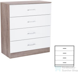 Leziter Miami komód 4 fiókos 80x92 cm fehér-yorki tölgy LMK4FFYT (LMK4FFYT)