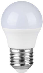 V-TAC LED izzó gömb alakú E27, 4, 5w, 6500K, hideg fehér, 470lm, 180°, fehér, CRI>80, V-TAC, 217409 (217409)