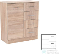 Leziter Miami komód 1ajtós 4 fiókos 80x92 cm sonoma tölgy-sonoma tölgy LMK1A4FSTST (LMK1A4FSTST)