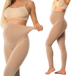 Kismama Leggings Varrat Nélküli leggings nadrág bézs Bella Mama 90 Den S/m (LEGGINSY BELLA MAMA 90 DEN-Cacao 06-S/M)