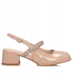 Loretta Vitale Női Félcipő Loretta Vitale C3805 Rózsaszín bézs színű bőr magas sarkú cipő (Loretta Vitale C3805 PINK)