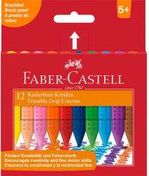 Faber-Castell Zsírkréta készlet háromszögletű radírozható GRIP Faber-Castell 12klf. szín (FC122520) - cartridge