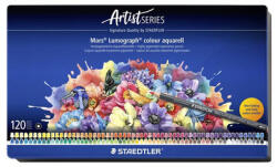 STAEDTLER Akvarell színes ceruza készlet, hatszögletű, fémdobozos, STAEDTLER "Mars® Lumograph® 104", 120 különböző szín (TS104M120) - fapadospatron