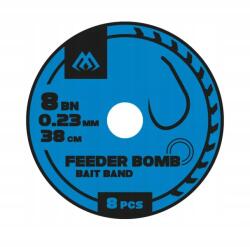 Mikado Feeder Bomb gumiszalaggal 8-as horog 0.23mm/38cm op. 8 db (HFB805BG-08)