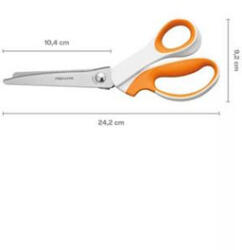 Fiskars Olló, cikkcakk, 24, 2 cm, FISKARS "SoftGrip", fehér/narancssárga (IF1070024) - fapadospatron