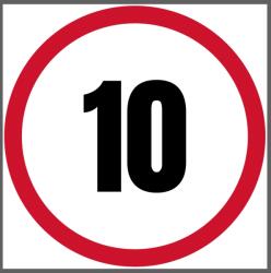 Sebességkorlátozó matrica 10 Km/h 15 cm Laminált (4829361750)