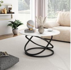 SalesFever Vicco Calgary kerek dohányzóasztal, ⌀ 80 cm, fehér