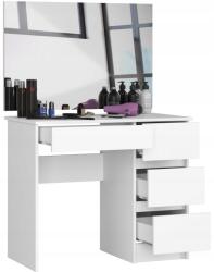 Akord Kozmetikai fésülködőasztal 90cm fehér jobbos T-6/SL 90x60 Akd (T6SL90x60prawabiała)
